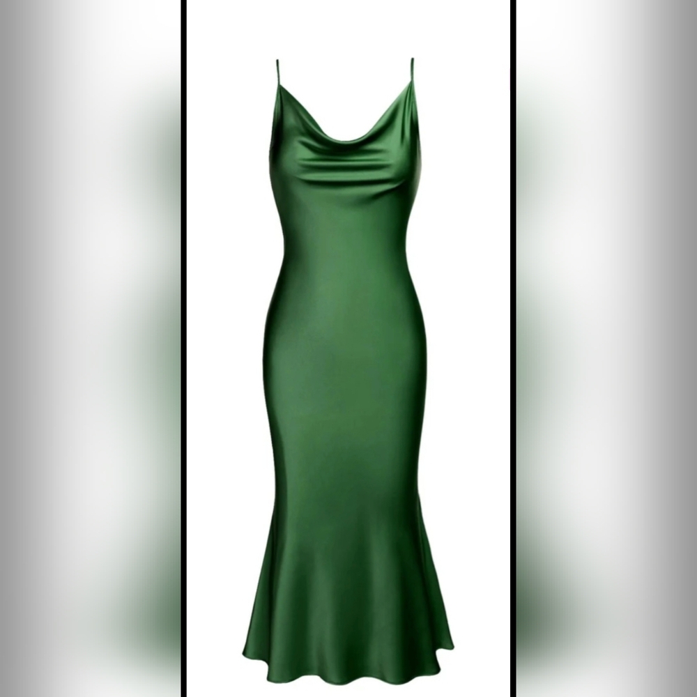 Vintage 1930s Style Spaghetti Strap Fishtail Dress